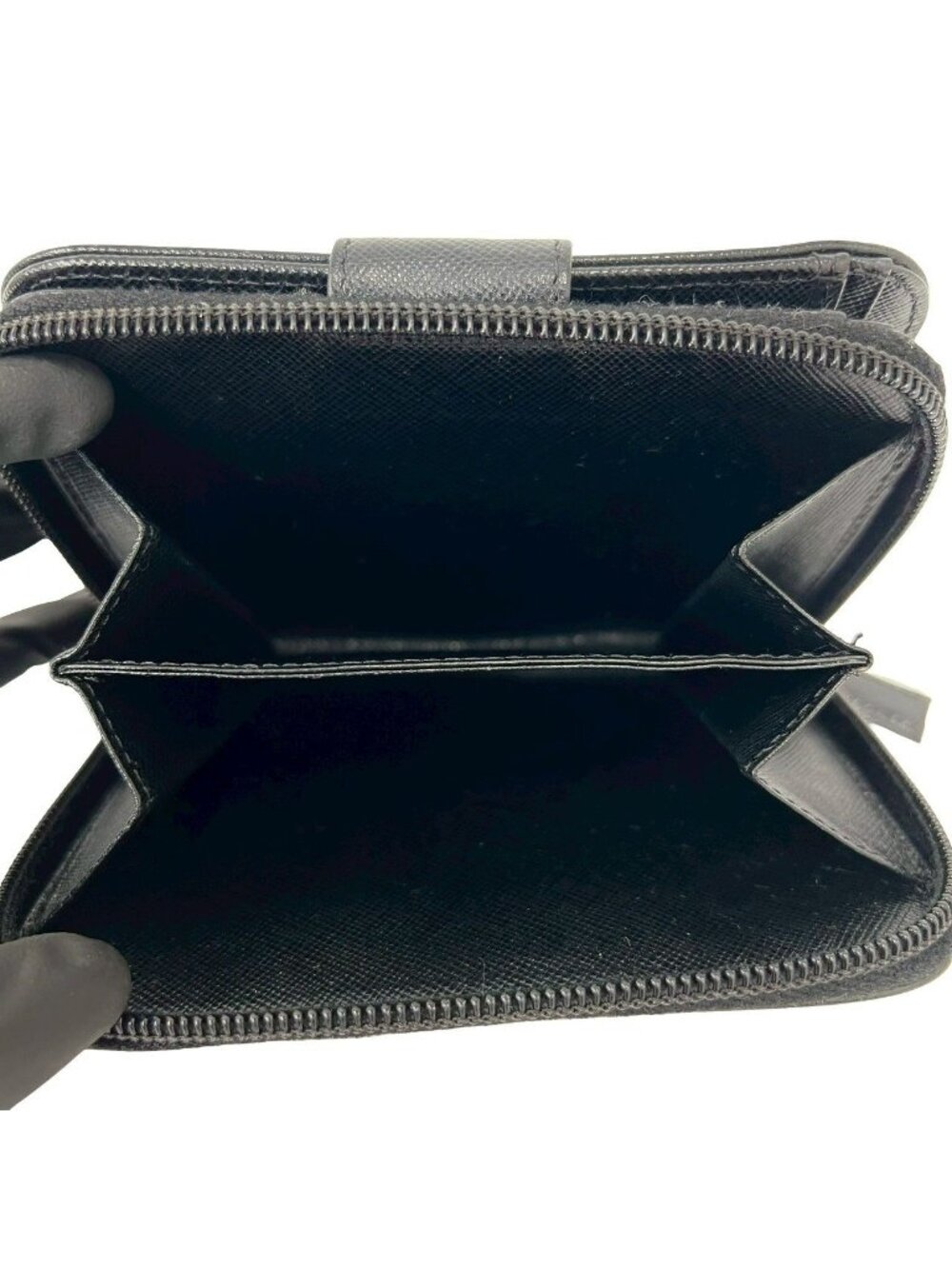 Prada Saffiano Leather Bifold Wallet Mini Black - Picture 10 of 10